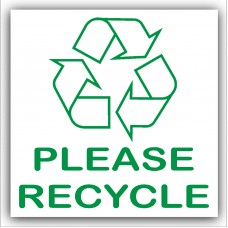 1 x Please Recycle Recycling Bin Adhesive Sticker-Recycle Logo Sign-Environment Label